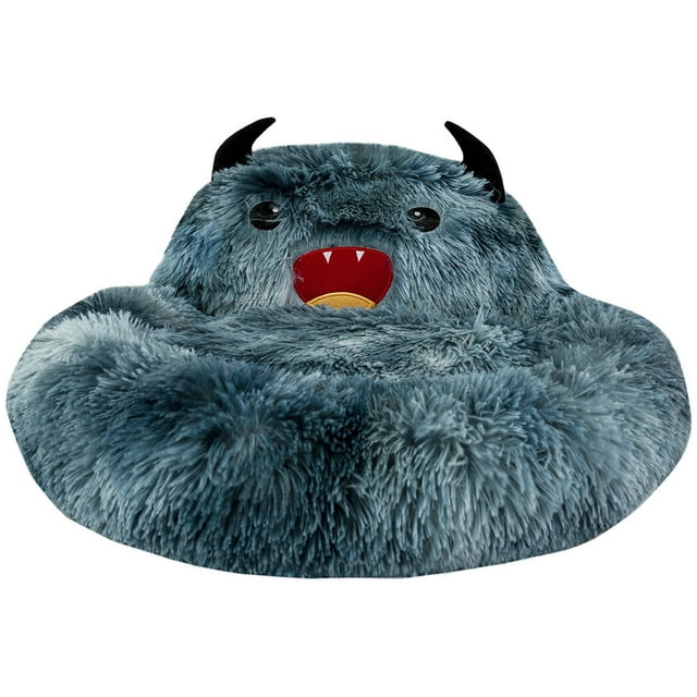 Pet Winter Bed Fluffy Warm Funny Expression Puppy Bed Cushion Cat Sleeping Bed