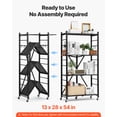 thumbnail image 2 of VEVOR 4-Tier Foldable Storage Shelf, 28W x 13D x 54H Inch Folding Metal Rack Shelving Unit, No Assembly Organizer Shelf with 5 Wheels & 4 Hooks for Pantry, Kitchen, Garage, Basement, Black, 2 of 9