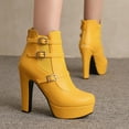 thumbnail image 3 of High Heel Platform Boots for Women Elastic Ankle Boots Zip up Fall Winter Dressy Pumps Booties, 3 of 6