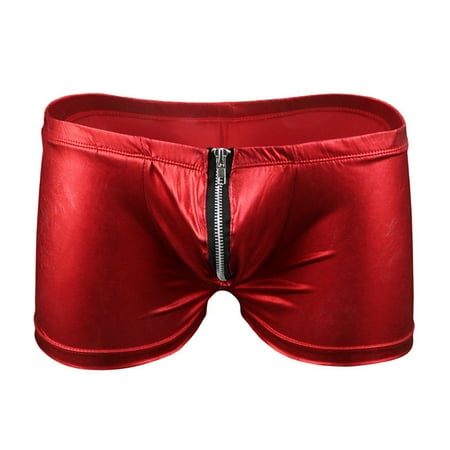 Dinohhi Boxer pour homme Pole Dance Underwear Slip en cuir verni Short ...