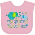 thumbnail image 3 of Inktastic My Gramps Loves Me Cute Elephants Boys or Girls Baby Bib, 3 of 4