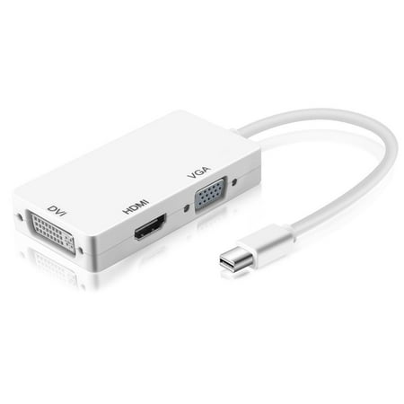 3 In 1 Thunderbolt Port Mini Displayport Hdmi Dvi Vga Display Port Adapter Cable For Mac Macbook Air Imac Microsoft Surface Pro White Walmart Canada