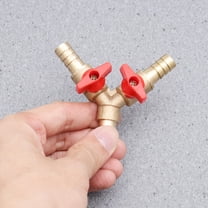 PTOOTP Copper Y 3-Way Gas Valve with Red Handle for Home Use, Easy Hose Connection, and