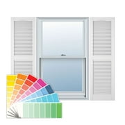 Builders Edge 010140039030 15 x 39 in. Louvered Vinyl Louvered Shutter Pair