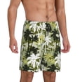 thumbnail image 2 of Balery Hawaii Palms Pantalones cortos de pijama de punto de algodón para hombre con cinturilla y bolsillos-Medium, 2 of 6