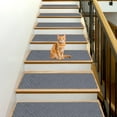 thumbnail image 4 of 10-Pack Non-Slip Stair Treads | 21.6"x7.4" Indoor Carpet Runners | Self-Adhesive & Washable | Dark Gray/Brown Polyester | Pet & Kid Safe | 55x19cm Each, 4 of 7