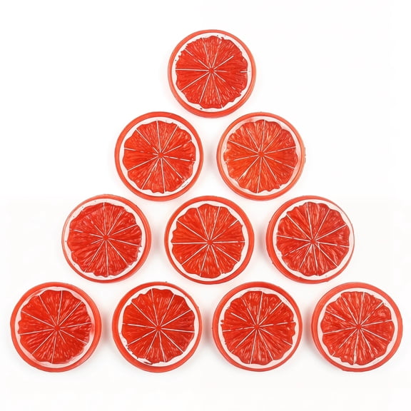 10PCS Fake Fruit Blocks Artificial Pomelo Slices Lifelike Plastic Red White Ornament Modern Home Decor DIY Craft Photo Prop