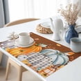 thumbnail image 3 of Pumpkin Thanksgiving Placemats Set of 2 Fall Bird Give Thanks Heat Insulated Linen Place Mats, Washable Stain-Proof Table Mats for Dining Tables Holiday Decor 13x19inch, 3 of 9