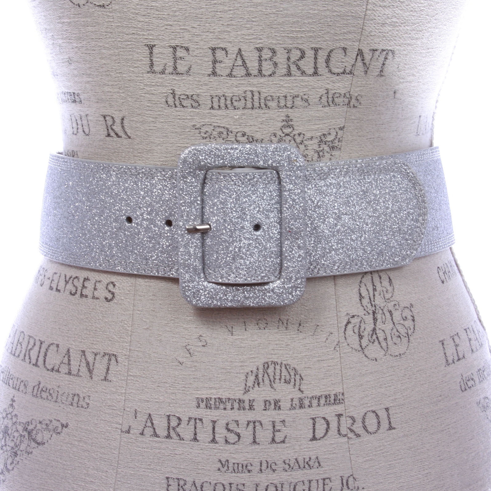 3 Wide High Waist Champagne Stretch Belt