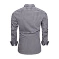 thumbnail image 3 of XIAONU Mens Gingham Check Button Down Shirt Slim Fit Long Sleeve Collared Button Up Top Breathable Classic Business Shirts, 3 of 3