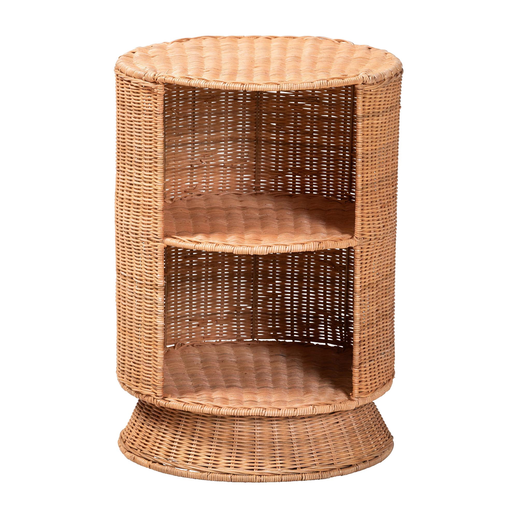 bali & pari Dorielle Boho End Table, 2-Tier, Light Honey