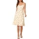 thumbnail image 5 of VESTIDO DE MUJER INSPIRE CHIC Escote en V Tirantes de Espagueti Estampado Floral Corte Acampanado Vestido de Verano Beige S, 5 of 7