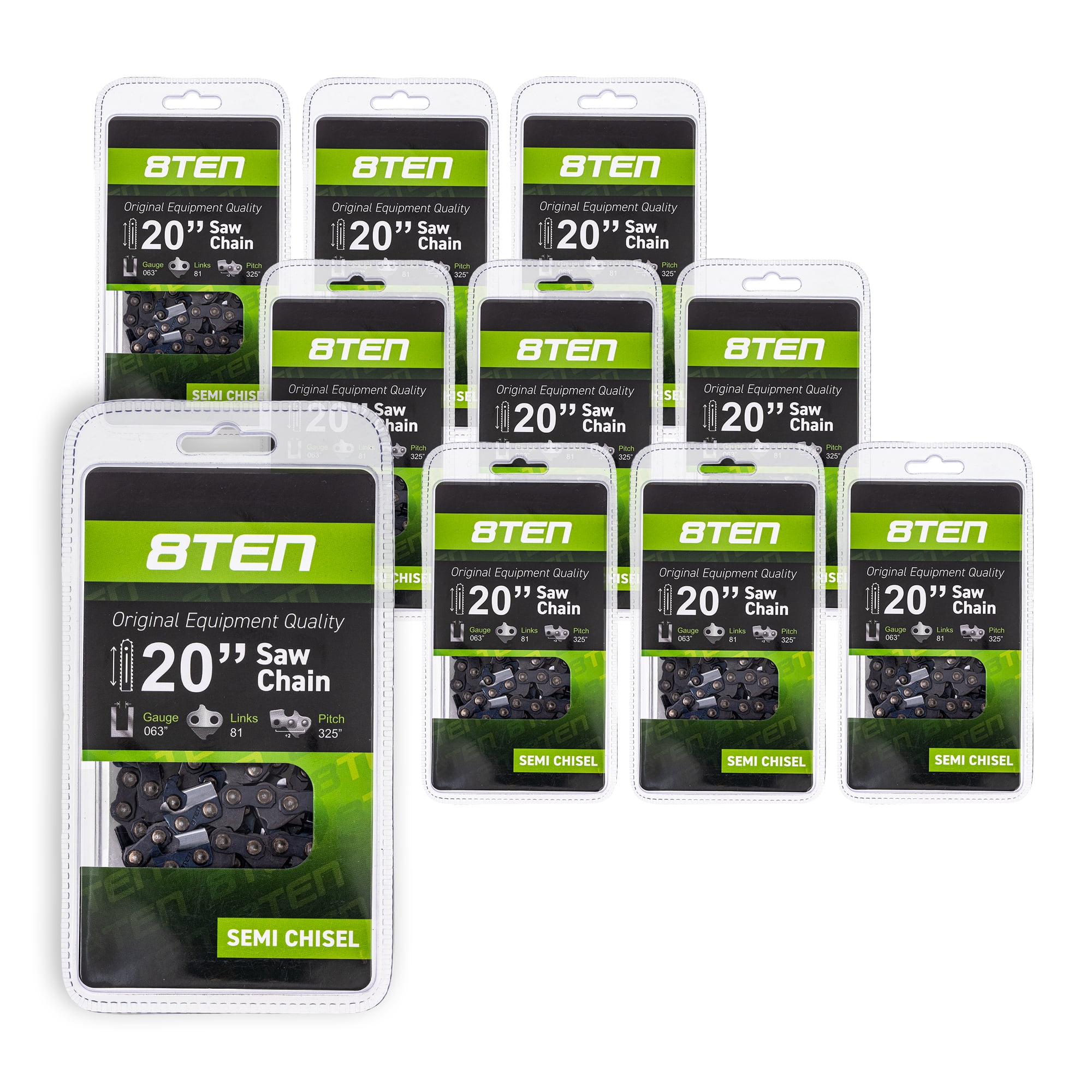 8TEN Chainsaw Chain 20 inch .325 Pitch for Stihl MS290 MS362 10 Pack