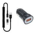 thumbnail image 1 of 24W Fast Car Charger For Verve Connect, ZMax 11 - Coiled USB Cable Micro-USB to USB-C Adapter Power Cord Wire Quick Charge DC Socket for Consumer Cellular Verve Connect, ZMax 11, 1 of 5