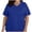 Blue, variant on POROPL Scrubs for Women Plus Size,V-Neck Short Sleeve,2 Pocket Comfortable Scrub Tops Size L-5XL
