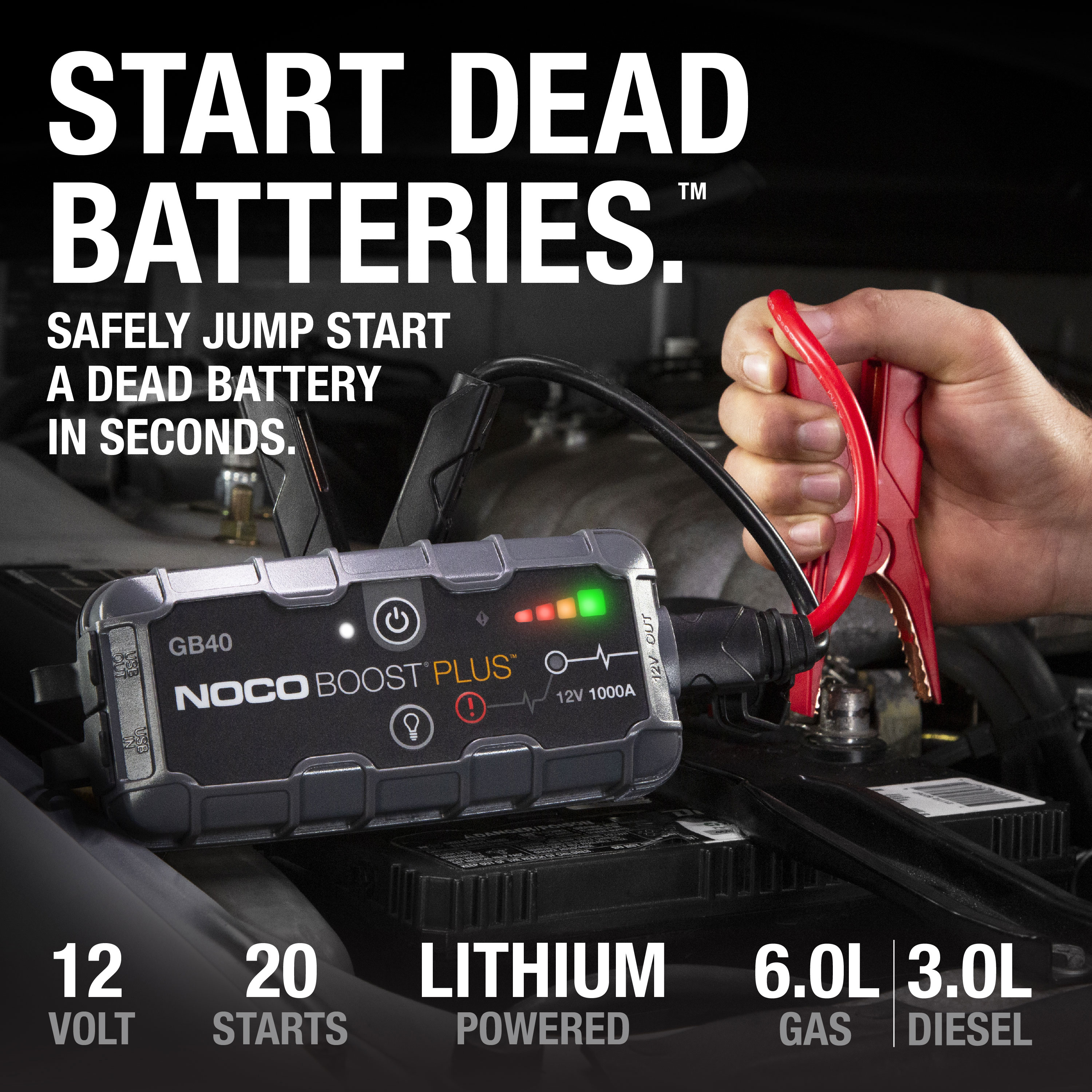NOCO Boost Plus GB40 1000A 12V UltraSafe Portable Lithium Jump Starter - image 2 of 7