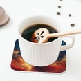 thumbnail image 5 of KLL Drink Coasters Set Square of 4,PU Leather Absorbent Coasters Set Decorative Coffee Cup Coasters Housewarming Gift for Home Decor-Celestial Stag Cosmic Glow, 5 of 5