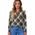 thumbnail image 4 of Women's Polo Shirt Long Sleeve Tops Collared Button Down Golf Tee Casual Spring Summer Work T Shirts Light Gray S, 4 of 4