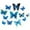 Blue, variant on Wrapables 3D Double Wings Butterfly Decorative Wall Decor Stickers, Decals for Bedroom (24 pcs), Blue