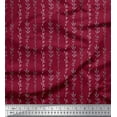 thumbnail image 1 of Soimoi Tissu en Coton Rouge Imprimé Bourgeons et Feuilles au Mètre 56 Pouces de Large, 1 of 3