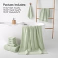thumbnail image 4 of REDKISS 8-Piece 100% Cotton Bath Towel Set, 600GSM Luxury Green Bath Towels, Quick Dry Hand Towels & Washcloths, Green, 4 of 8