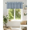 thumbnail image 6 of Navy Blue White Stripes Simple Valances for Windows Geometric Valance Rod Pocket Light Filtering Short Window Treatments Curtains for Kitchen Bathroom Living Room Bedroom, 1 Panel, 42 x 12 Inch, 6 of 7