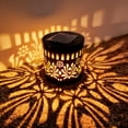 thumbnail image 4 of XINGXIANG Decorative Solar Mandala Lights, Metal Solar Powered Outdoor Deck Step Wall Lights, Mandala Theme Waterproof Fence Light for Garden Post Patio Backyard Yard Decor(C), 4 of 4