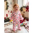 thumbnail image 4 of RUINIXCW Kids Toddler Baby Girl Christmas Silk Stain Pajamas Set Spring Fall Winter PJS Sleepwear Long Sleeve Button Down Collar Shirt Tops Pants Set, 4 of 9