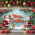 thumbnail image 4 of Colorful Design Christmas Banner Polyester Material Festive Decoration Holiday Cats Banner for Winter Party Indoor Decoration Kids Event, 4 of 9