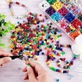 thumbnail image 4 of 960 Pieces Colorful Pony Beads Alphabet Letter Bead with Elastic Rope Tweezers Scissors for DIY Bracelet Making Kit, 4 of 5