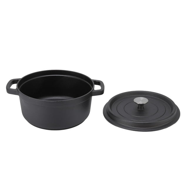 Dutch Oven Pot, Cast Iron Pot Durable Flat Bottom Dual Handle For Kitchen