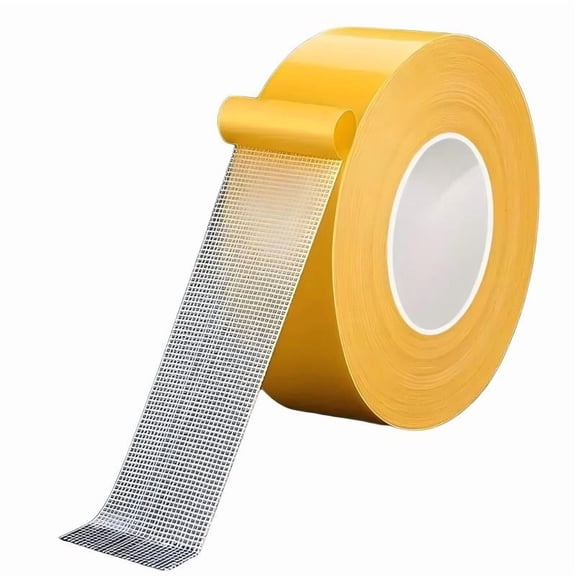 Double Sided Tape Heavy Duty 2" x 66FT, Ultra Strong 2-Sided Adhesive with Fiberglass Mesh, Clear Extra Strength Mounting Tape for Walls, Crafts, Carpets, Automotive, DIY & Home Office