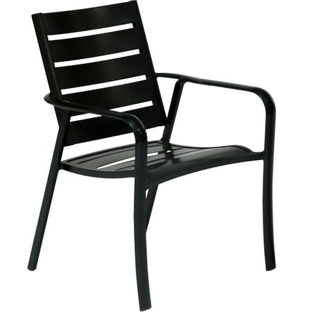 Hanover Cortino 3-Piece Commercial-Grade Bistro Set with 2 Aluminum Slat-Back Dining Chairs and a 30" Slat-Top Table