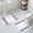 Blue, variant on Black White Stripe, Bath Mat 3 Piece Bathroom Rug Set, Abstract Geometric Non Slip Bath Rug Contour Mat and Toilet Lid Cover, Absorbent Shower Mats Soft Bath Rugs and Mats Sets