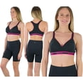 thumbnail image 4 of ToBeInStyle Women's Pack of 6 Vibrant Sports Bras with Sports Logo on Lower Band & Outlined Detail - Peachy Cool Tones - 40D, 4 of 6
