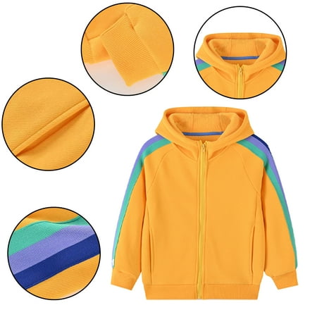 

AJZIOJIRO Kids Girls Winter Thicken Sweatshirt Toddler Boys Long-Sleeved Cardigan Casual Jacket with Hoodie Zip up Sweatsuit for 1-12 Years Old