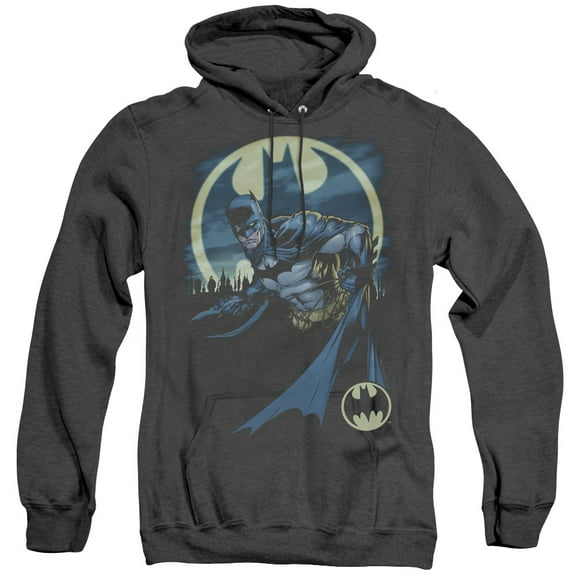 Batman Heed The Call Adult Heather Hoodie Sweatshirt Black