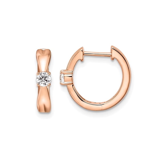 1/5 Carat (Ctw SI1-SI2, G-H-I) Lab-Grown Diamond Hoop Earrings in 14K Rose Pink Gold for Women
