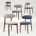 thumbnail image 3 of COLAMY NOYA Mid-Century Wooden Dining Chair Set of 6, Upholestered Kitchen Dining Chairs with Padded Seat, Modern Side Dining Chair for Dining Room & Kitchen, Blue, 3 of 11