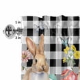 thumbnail image 4 of Easter Bunny Rod Pocket Curtain Valance, Spring Easter Eggs Chicken Black White Plaid Farmhouse Window Valance for Living Room, Bedroom, Kitchen 54"W x 18"L, 4 of 9