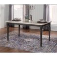thumbnail image 5 of Linon Willow 2 Tone Dining Table in Smokey White and Dark Gray Stained Wood, 5 of 11