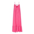 thumbnail image 5 of qolati Summer Dresses for Women Boho Plus Size Spaghetti Strap Flowy Beach Dress Casual Solid Color Tiered Ruffle Sundress Maxi Dress, 5 of 6