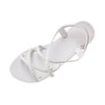 thumbnail image 3 of Summer Sandals for Women Footbed Solid Color Open Toe Slip-On Comfortable Elastic Strap Flat Slippers Sandals for Women Beach Vacation Holiday Vintage Fashion, 3 of 10