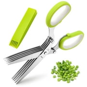 Homchy Multi-layer Cut Green Vegetable Scissors Five-layer office Shredded Paper Scissors