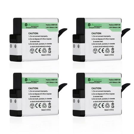 Powerextra 4-Pack 3.85V 1500mAh Digital Camera Battery for GoPro HERO 6 GoPro HERO 5