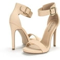 thumbnail image 4 of BURUDANI Women's Ankle Strap Open Toe Stilettos High Heel Sandals Party Dress Nude/Nubuck Size 5.5, 4 of 4