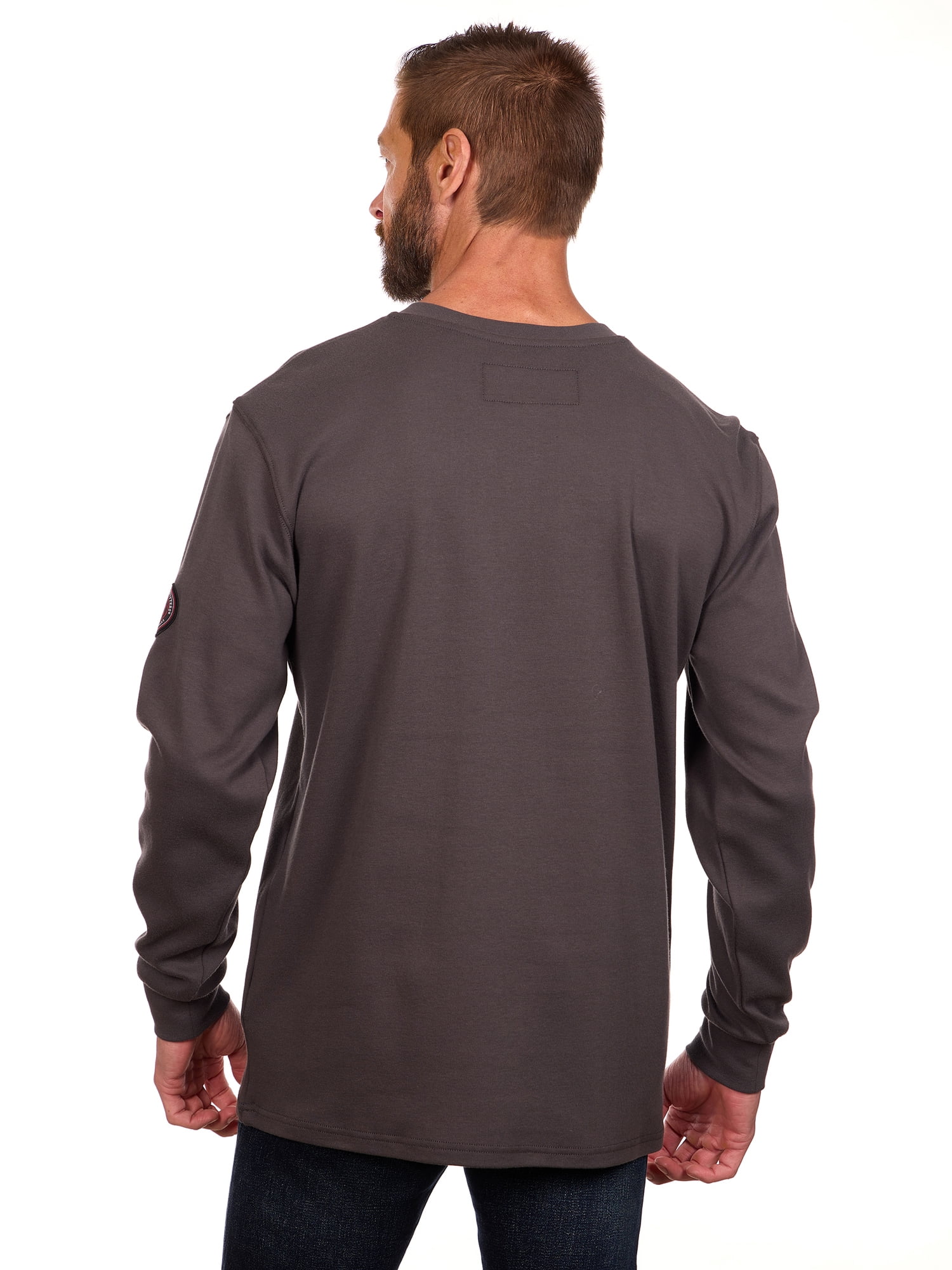 Bass Creek Outfitters Men's Flame Resistant Long Sleeve Henley Knit Top, Sizes M-2XL