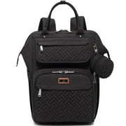 BabbleRoo Wide Top Diaper Bag Backpack, Spacious & Stylish Nappy Organizer, Black, 1 pc