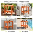 thumbnail image 6 of FUNDAZE HDPE 2-Layer End Table for Living Room, Outdoor Side Table, Patio Small End Table, Orange, 6 of 12