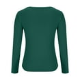 thumbnail image 5 of JGGSPWM Womens Long Sleeve Scoop Neck Ribbed Knit Fitted Casual Tops Tee Slim Basic Shirts Soft Breathable Layer Top Green M, 5 of 7